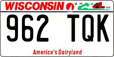 WI license plate 962TQK
