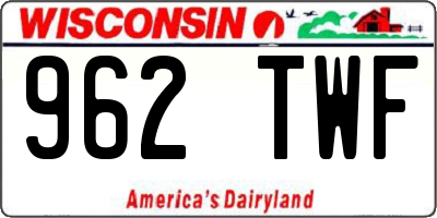 WI license plate 962TWF