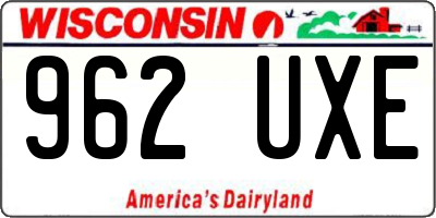 WI license plate 962UXE