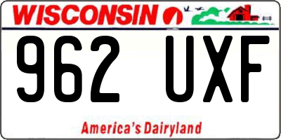 WI license plate 962UXF