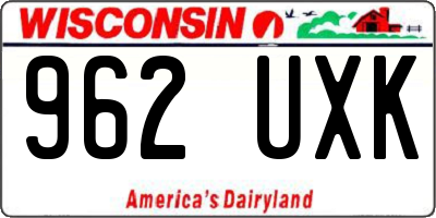 WI license plate 962UXK