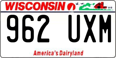 WI license plate 962UXM