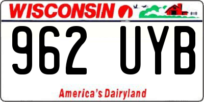 WI license plate 962UYB