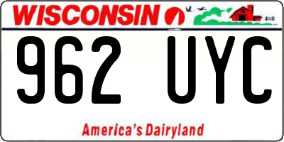 WI license plate 962UYC