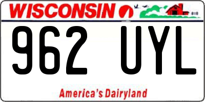 WI license plate 962UYL