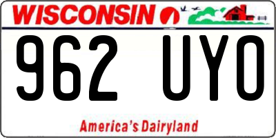 WI license plate 962UYO