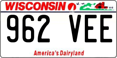 WI license plate 962VEE