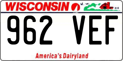 WI license plate 962VEF