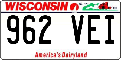 WI license plate 962VEI