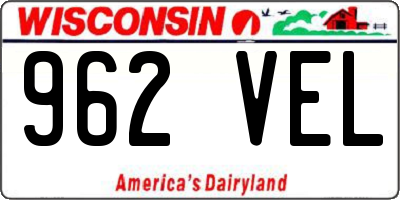 WI license plate 962VEL