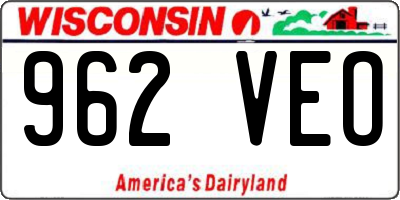WI license plate 962VEO