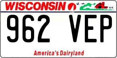 WI license plate 962VEP