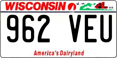 WI license plate 962VEU