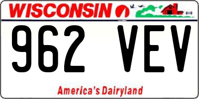 WI license plate 962VEV
