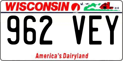 WI license plate 962VEY