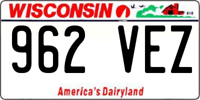 WI license plate 962VEZ