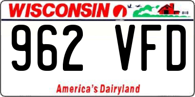 WI license plate 962VFD