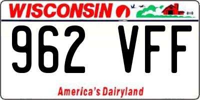 WI license plate 962VFF