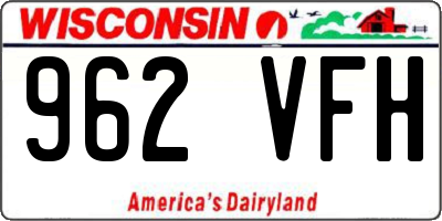 WI license plate 962VFH