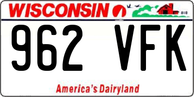 WI license plate 962VFK