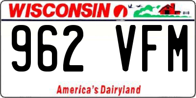WI license plate 962VFM