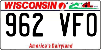 WI license plate 962VFO