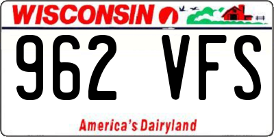 WI license plate 962VFS
