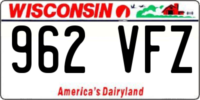 WI license plate 962VFZ