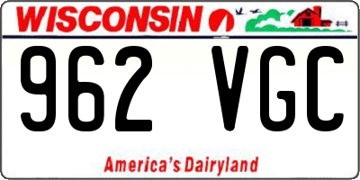 WI license plate 962VGC