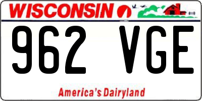 WI license plate 962VGE