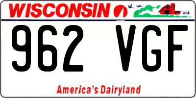 WI license plate 962VGF