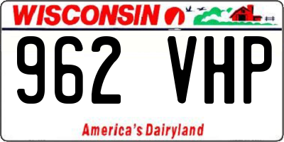 WI license plate 962VHP