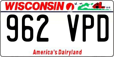 WI license plate 962VPD
