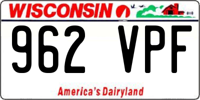 WI license plate 962VPF