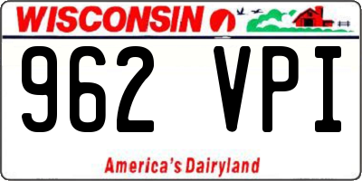 WI license plate 962VPI