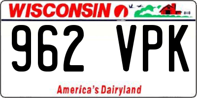 WI license plate 962VPK