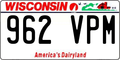 WI license plate 962VPM