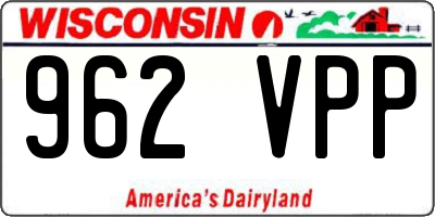 WI license plate 962VPP