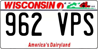 WI license plate 962VPS