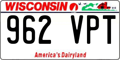 WI license plate 962VPT