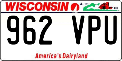 WI license plate 962VPU