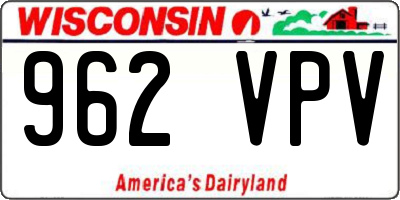 WI license plate 962VPV