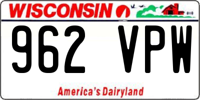 WI license plate 962VPW