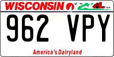 WI license plate 962VPY