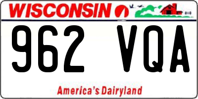 WI license plate 962VQA