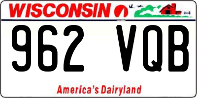 WI license plate 962VQB