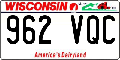 WI license plate 962VQC