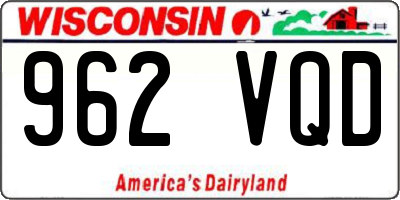 WI license plate 962VQD
