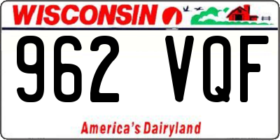 WI license plate 962VQF