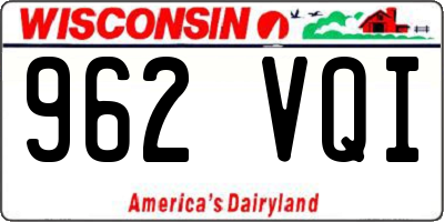 WI license plate 962VQI